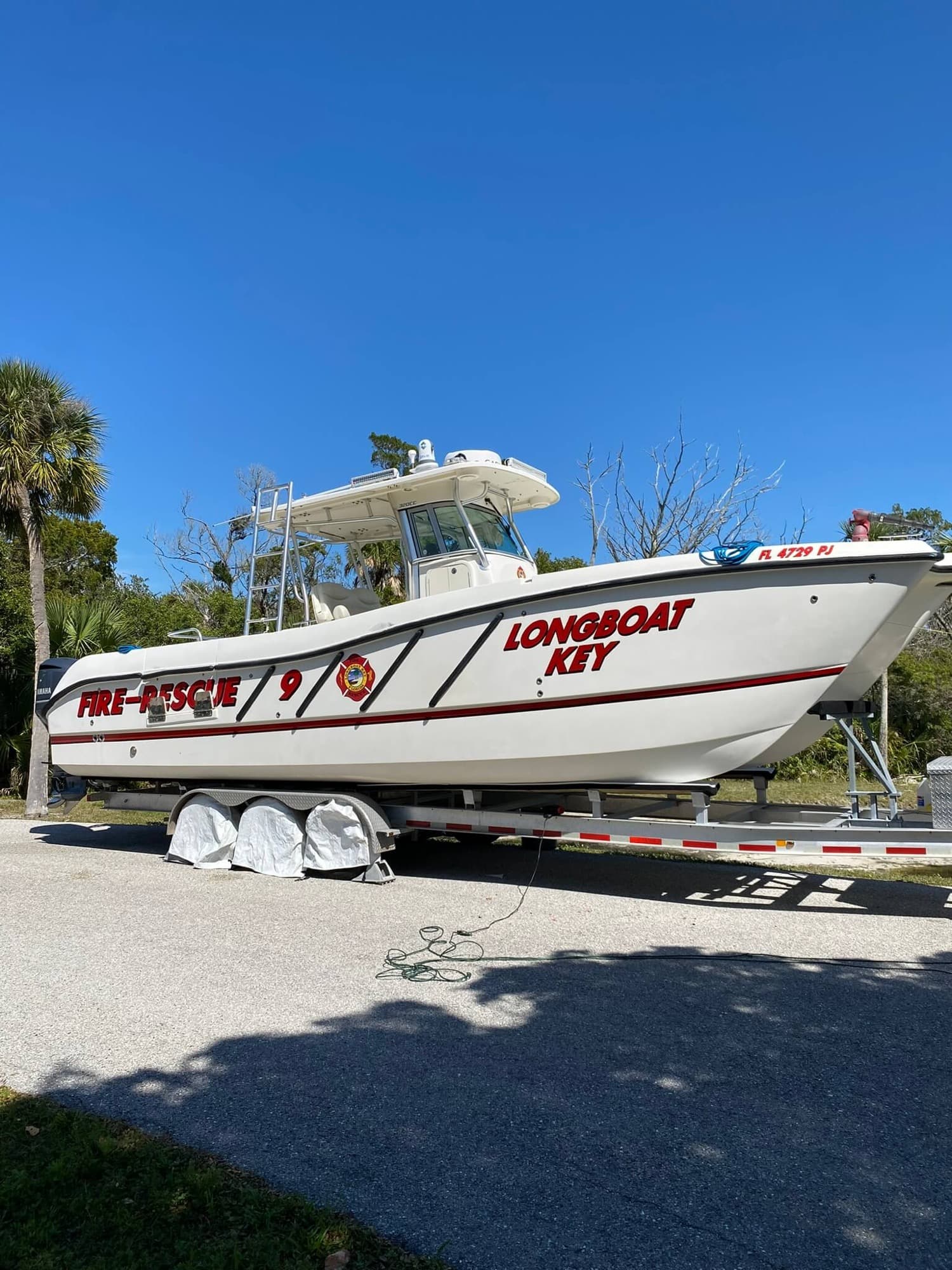Longboat Key Fire Rescue boat graphics by ATD Suncoast