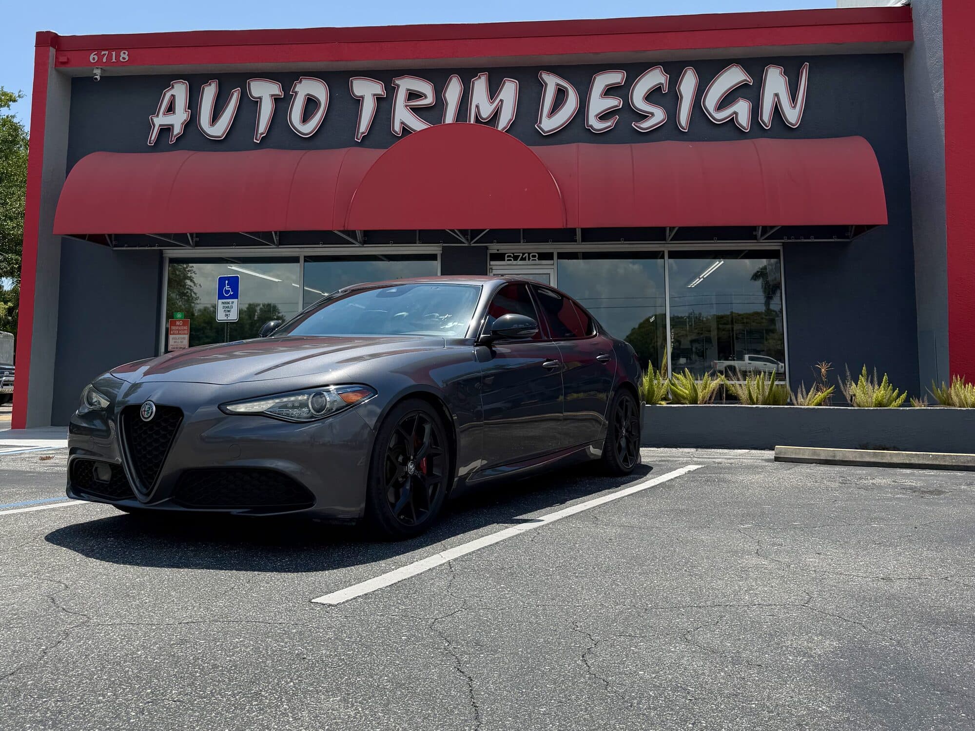 Alfa Romeo Giulia with window tint by Auto Trim Design Bradenton
