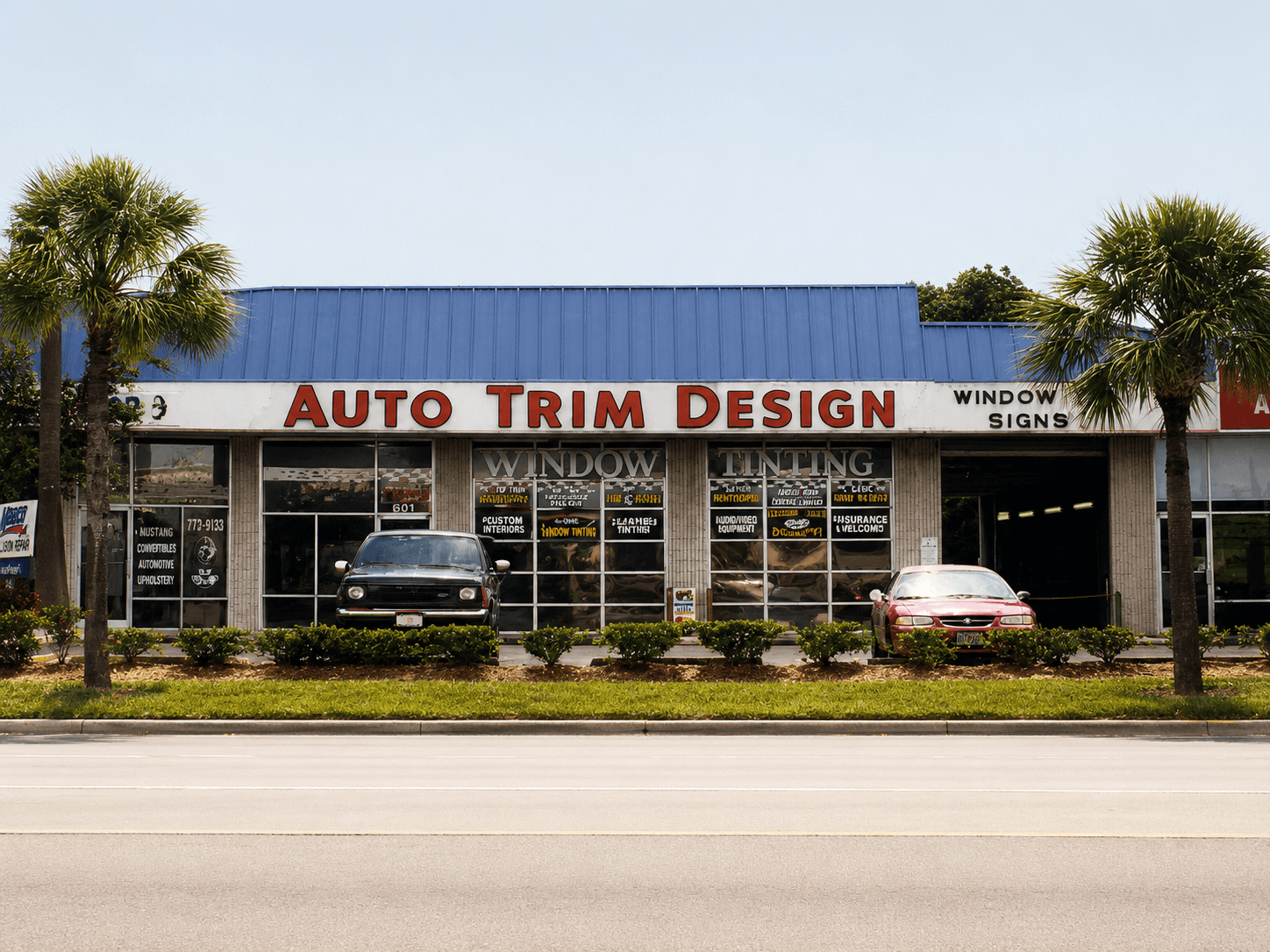 Auto Trim Design storefront — Window Tinting and Signs