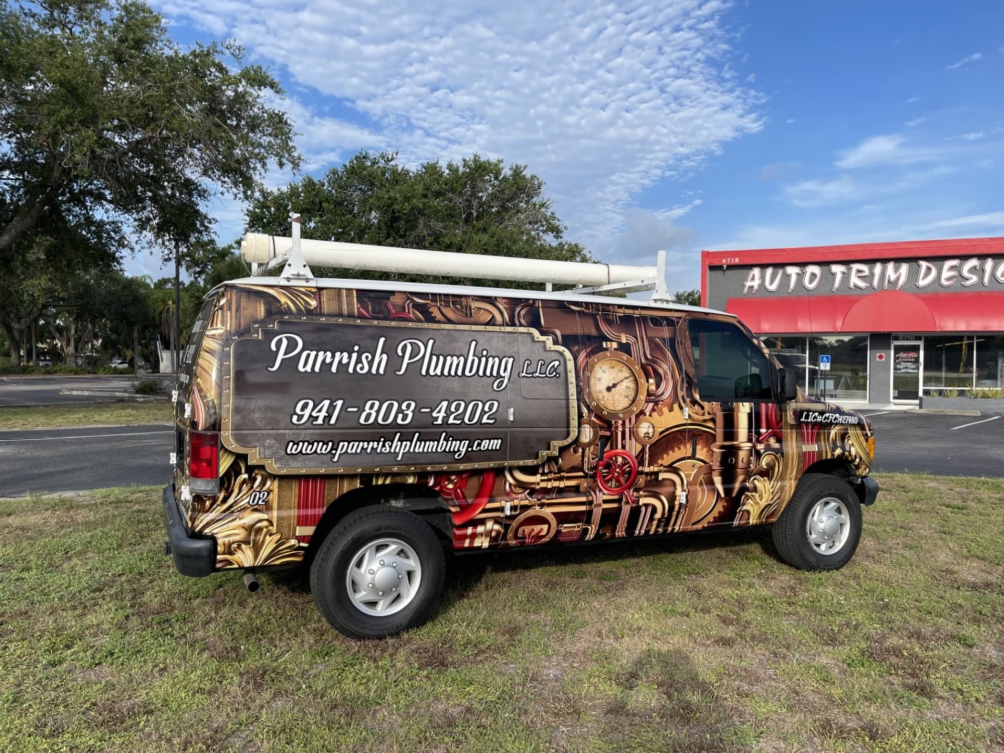 Parrish Plumbing steampunk full van wrap by Auto Trim Design